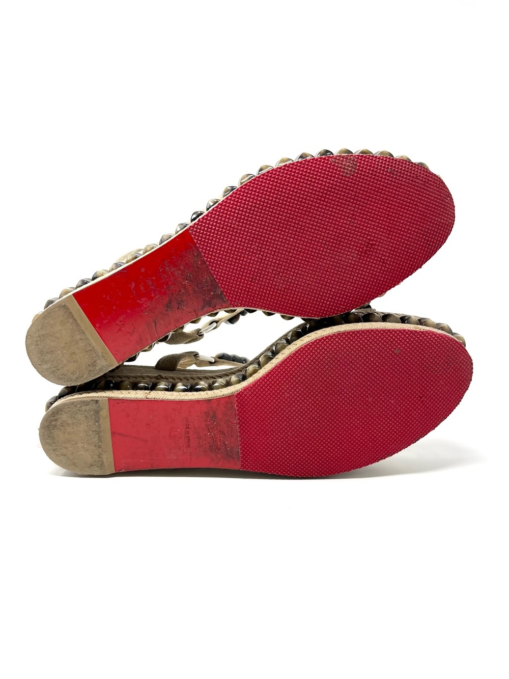 Christian Louboutin Pyraclou 60 Spike Studded Platform Sandals Beige Brown 40 10 - Picture 8 of 10